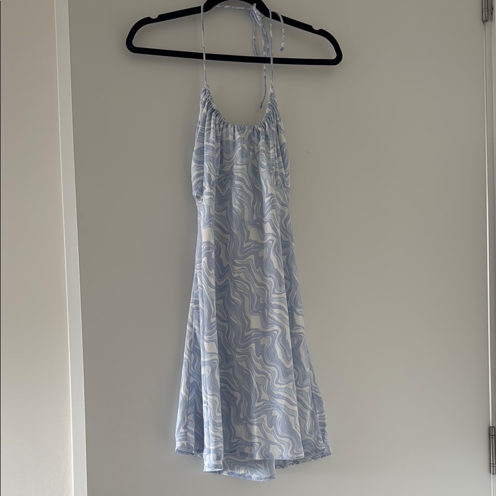 Abercrombie & Fitch Light Blue and White Swirl Dress